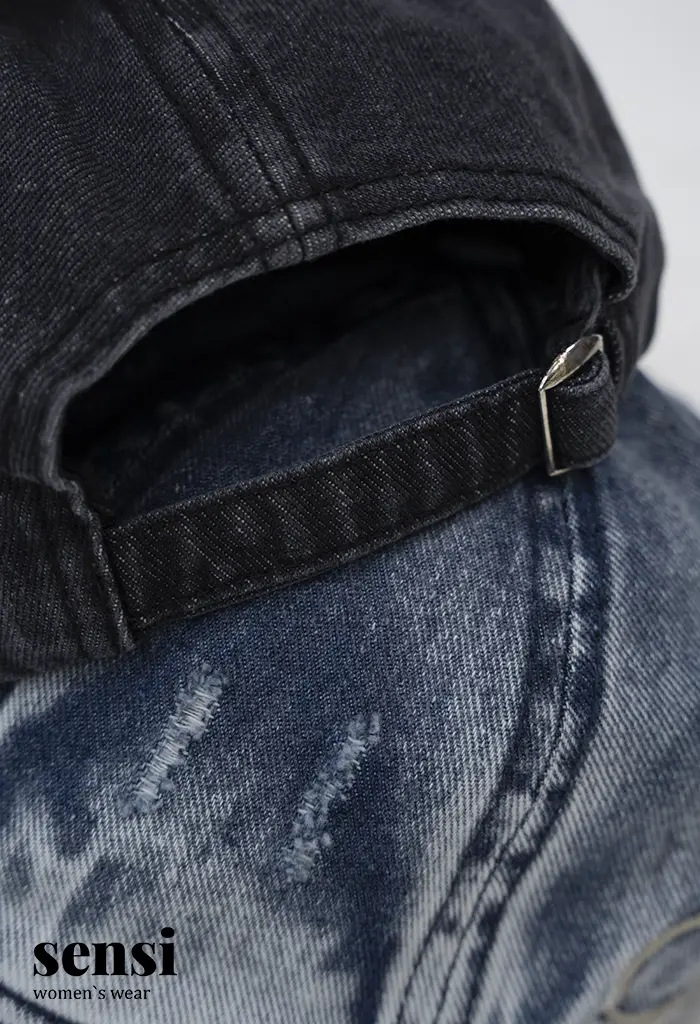 کلاه نقاب دار جین زاپ دار کد1000718