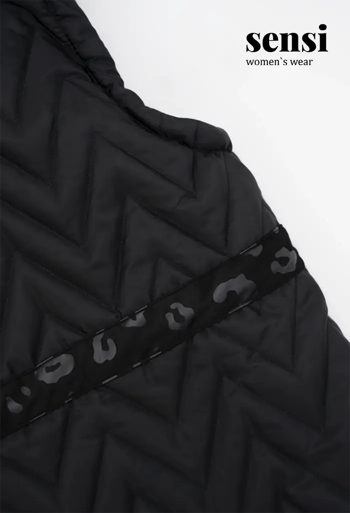 پافر مموری پشم شیشه آستر دار کلاه جیر پلنگی کد1000704