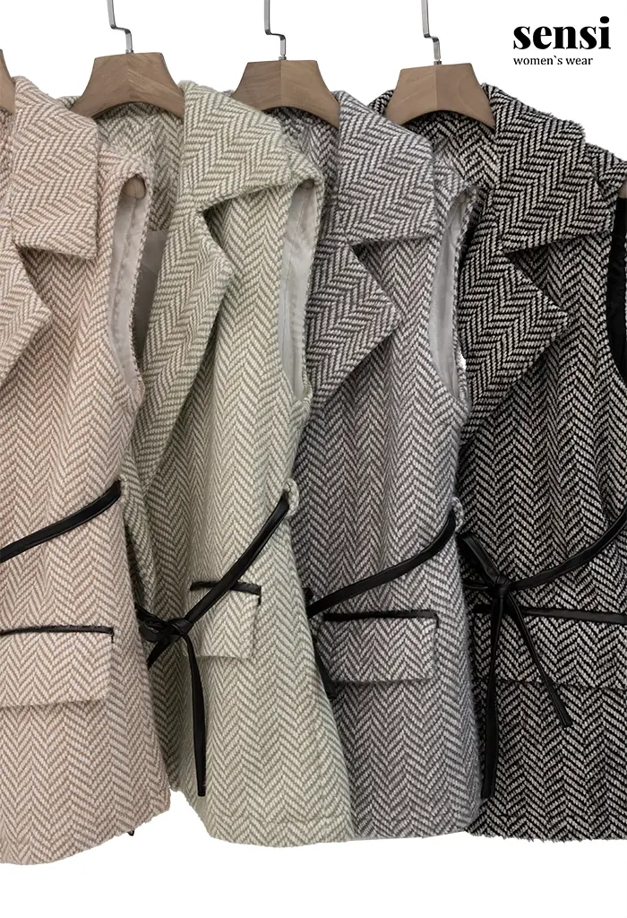 وست لمزور جناقی کمر بندی آستر دار کد1000741