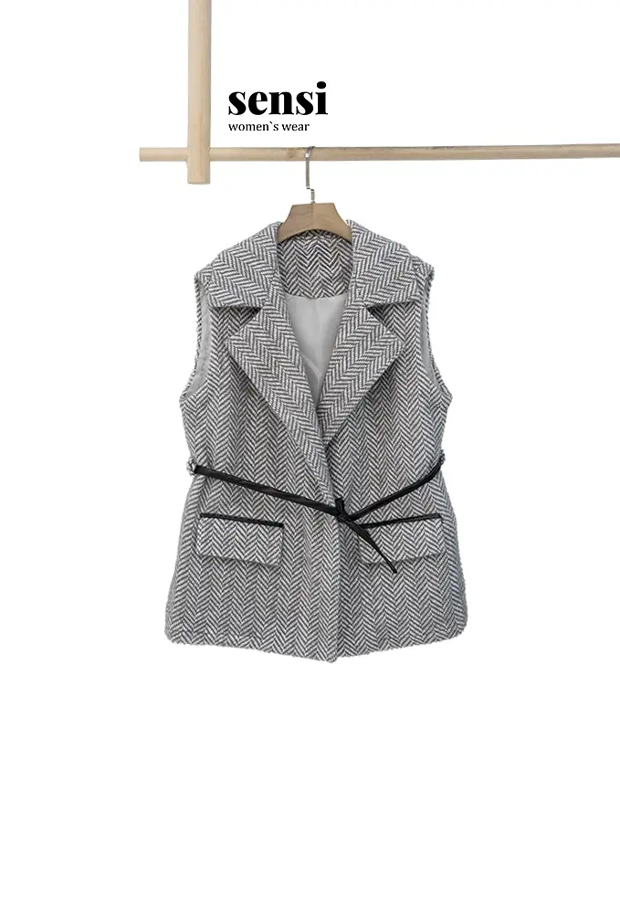 وست لمزور جناقی کمر بندی آستر دار کد1000741