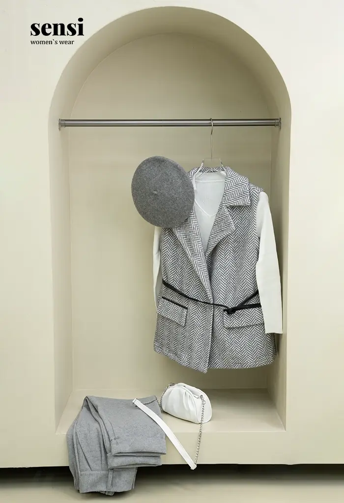 وست لمزور جناقی کمر بندی آستر دار کد1000741