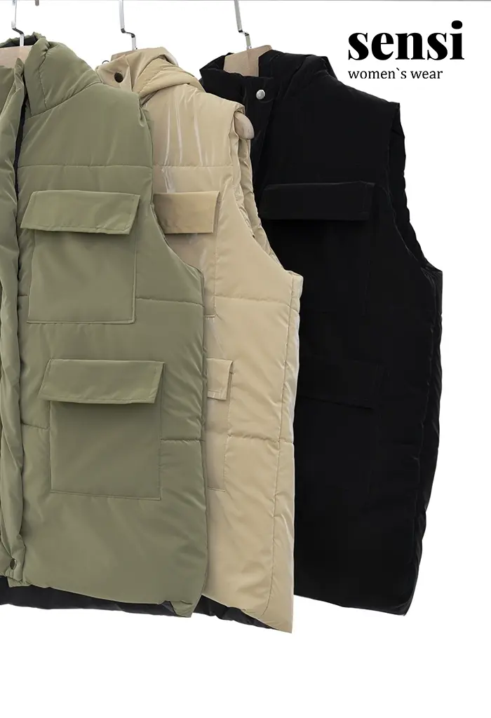 پافر کوتاه سیلیکونی 4جیب کلاه دار کد1000882