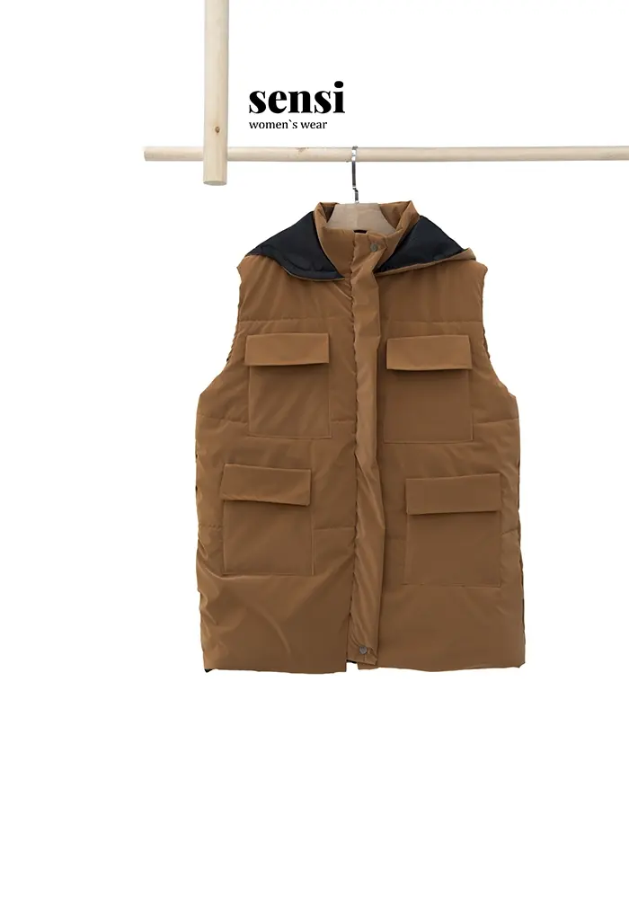 پافر کوتاه سیلیکونی 4جیب کلاه دار کد1000882