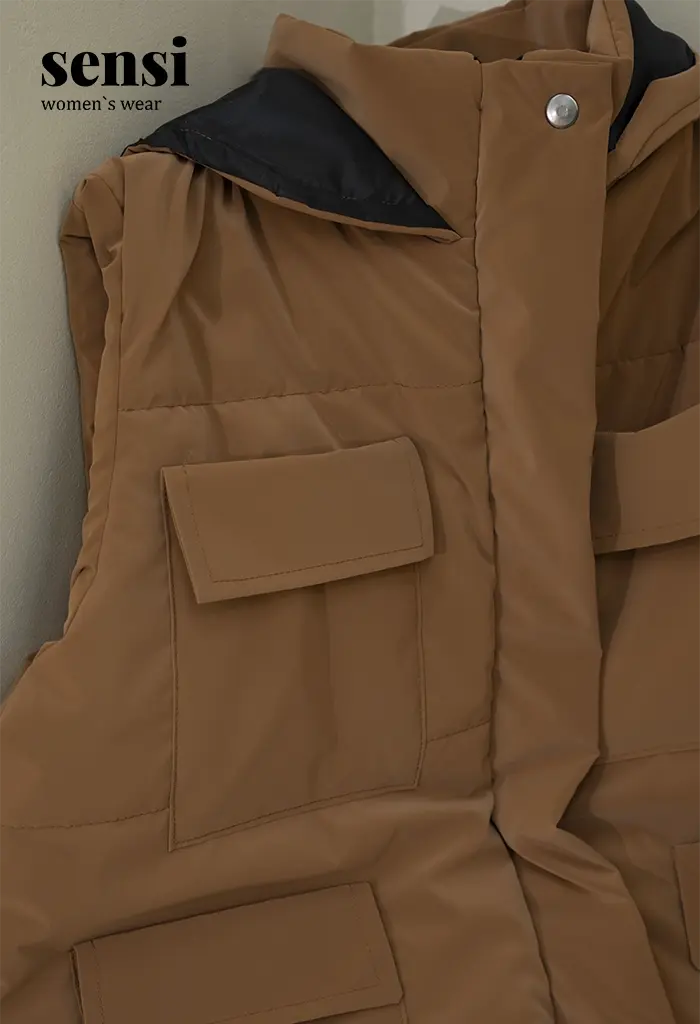 پافر کوتاه سیلیکونی 4جیب کلاه دار کد1000882