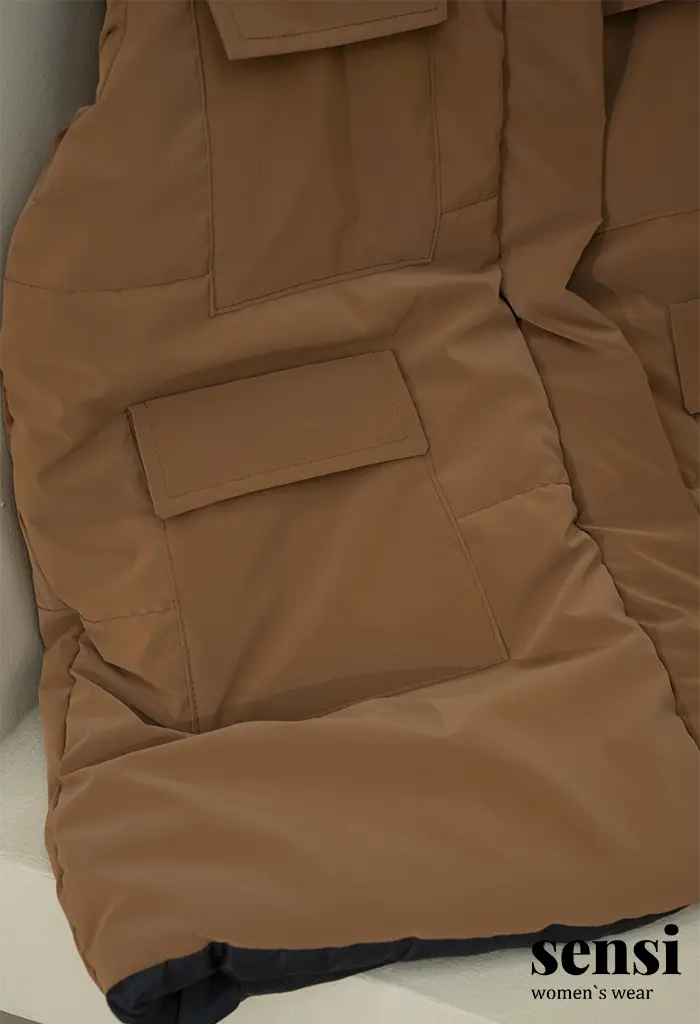 پافر کوتاه سیلیکونی 4جیب کلاه دار کد1000882