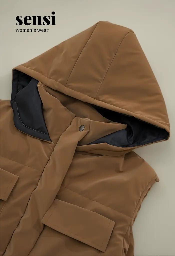 پافر کوتاه سیلیکونی 4جیب کلاه دار کد1000882