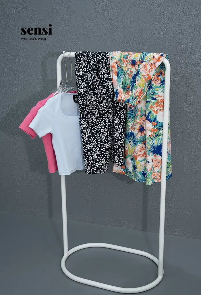 دامن کمر کش تمام نخی طرح دار کد1001152