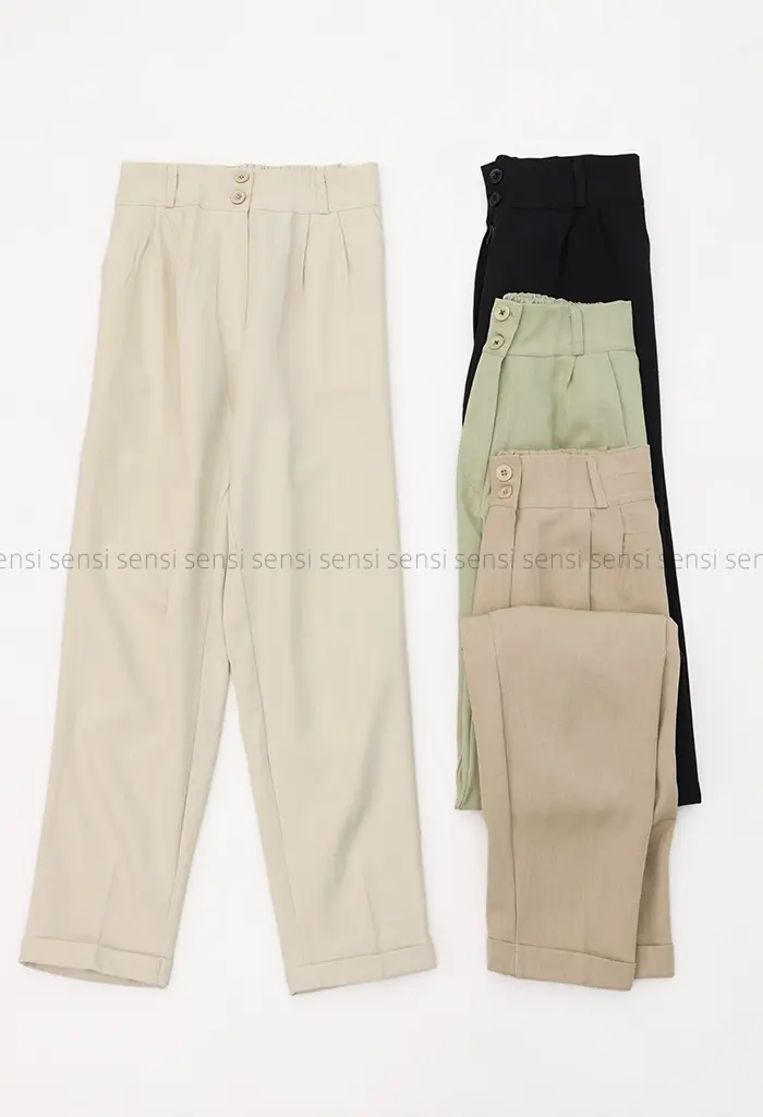 شلوار مام کرپ بزایاق پشت کش کد1001462