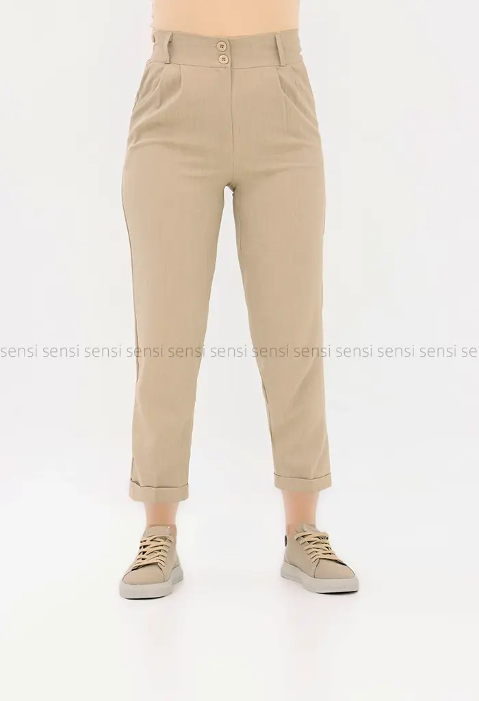 شلوار مام کرپ بزایاق پشت کش کد1001462