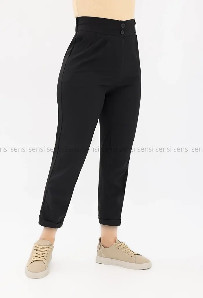 شلوار مام کرپ بزایاق پشت کش کد1001462