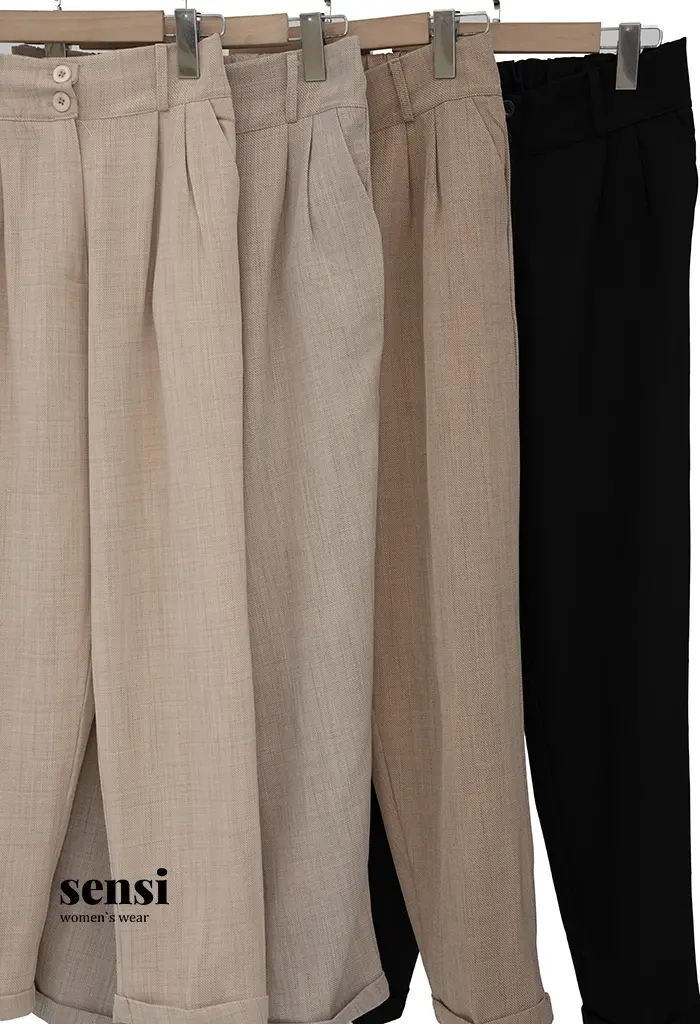 شلوار مام کرپ اسلپ کج راه پشت کش کد1001459