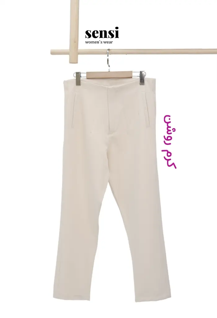 شلوار راسته 4پیله جیب نما دکمه مخفی مازراتی کد1001246