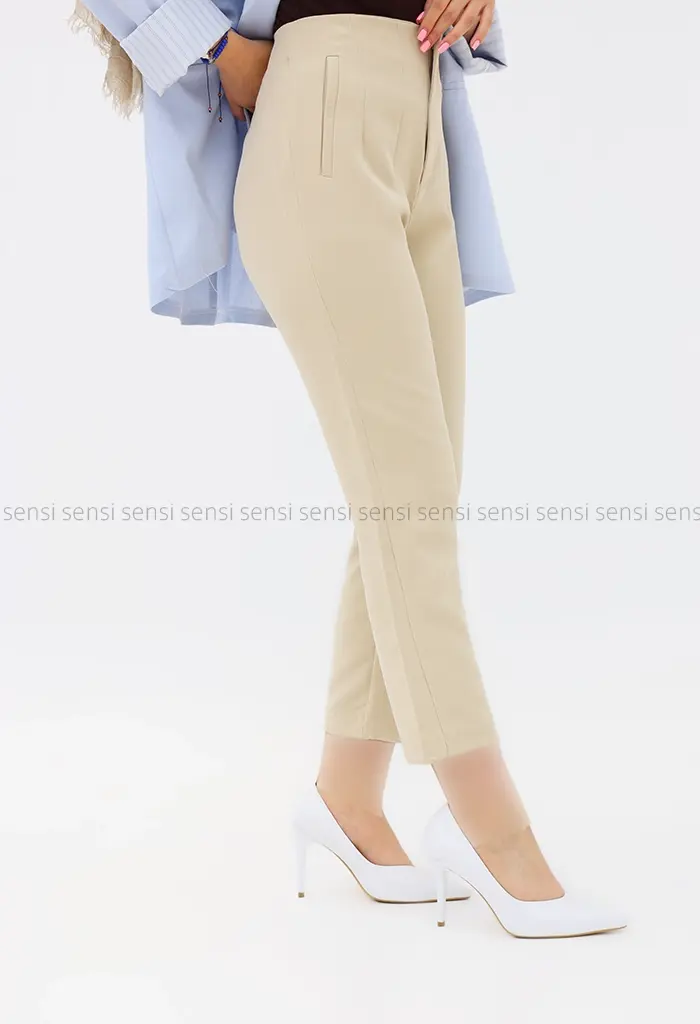 شلوار راسته 4پیله جیب نما دکمه مخفی مازراتی کد1001246