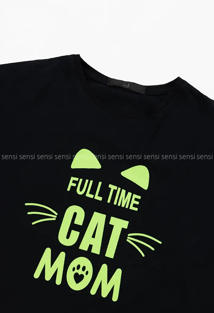 ست تیشرت شلوارک CAT MOM چاپی کد1001385