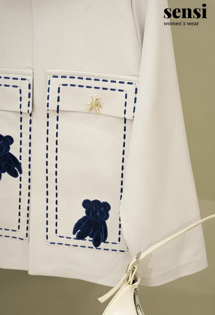 کت مازراتی کج راه تدی گلدوزی کد1001582