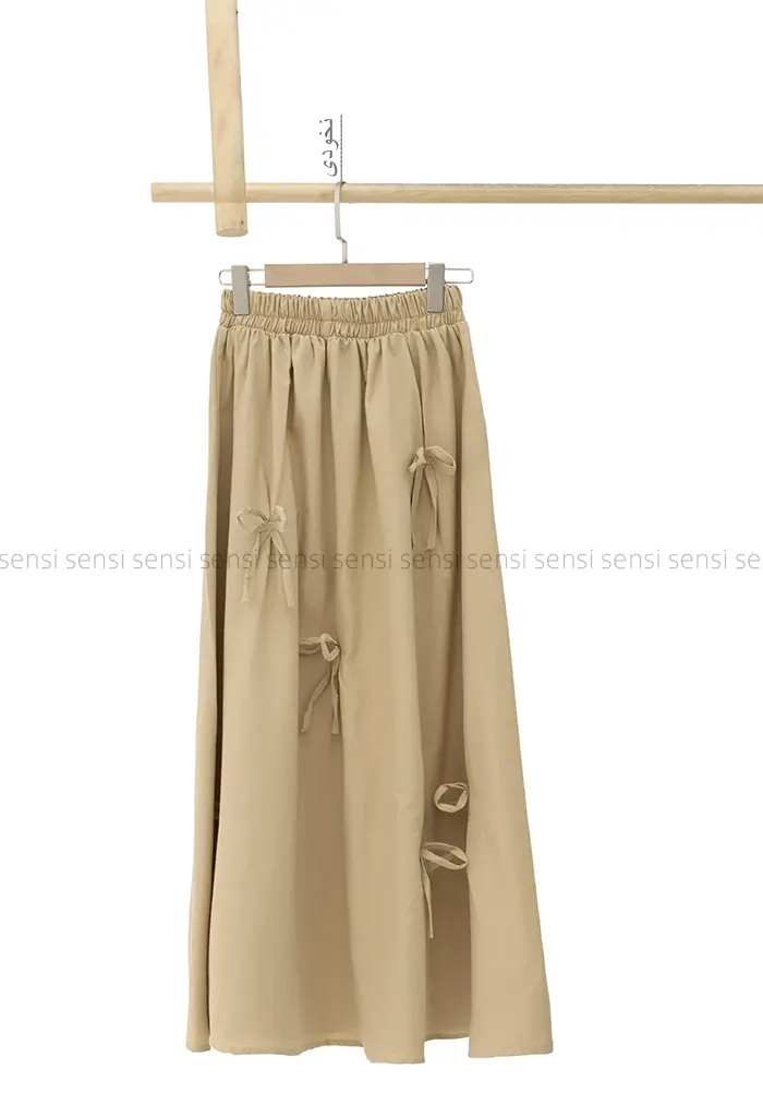 دامن لینن پاپیون دار کد1002381