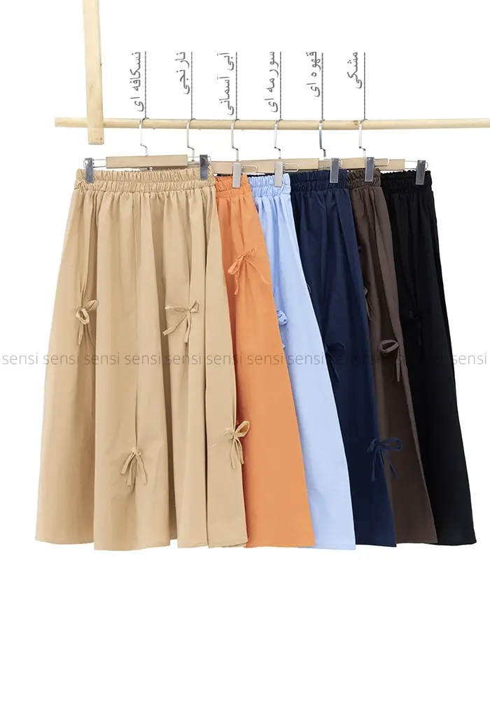 دامن لینن پاپیون دار کد1002381