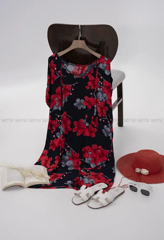 تونیک سرشانه باز نخی کد1002420