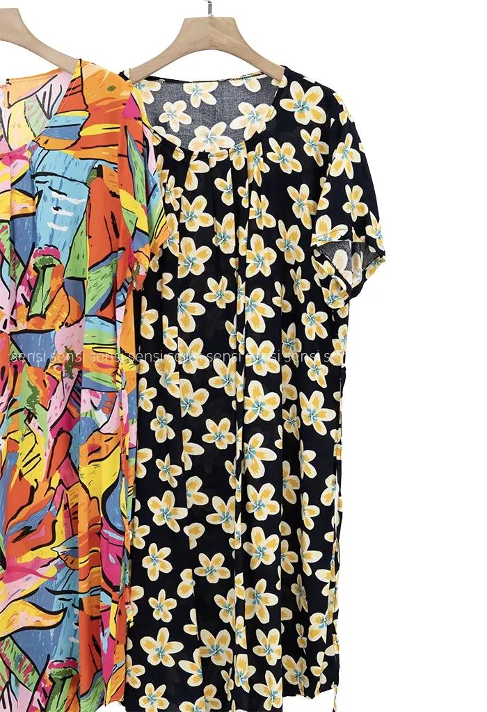 پیراهن نخی آستین کوتاه کد1002426