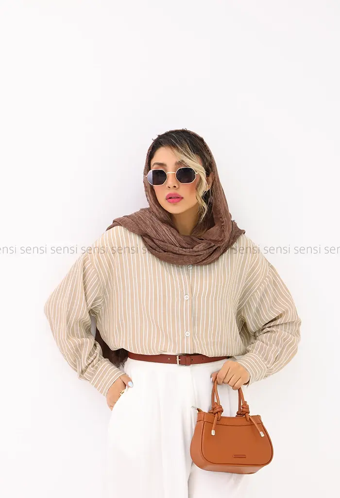 شومیز راه راه لینن کد1002487