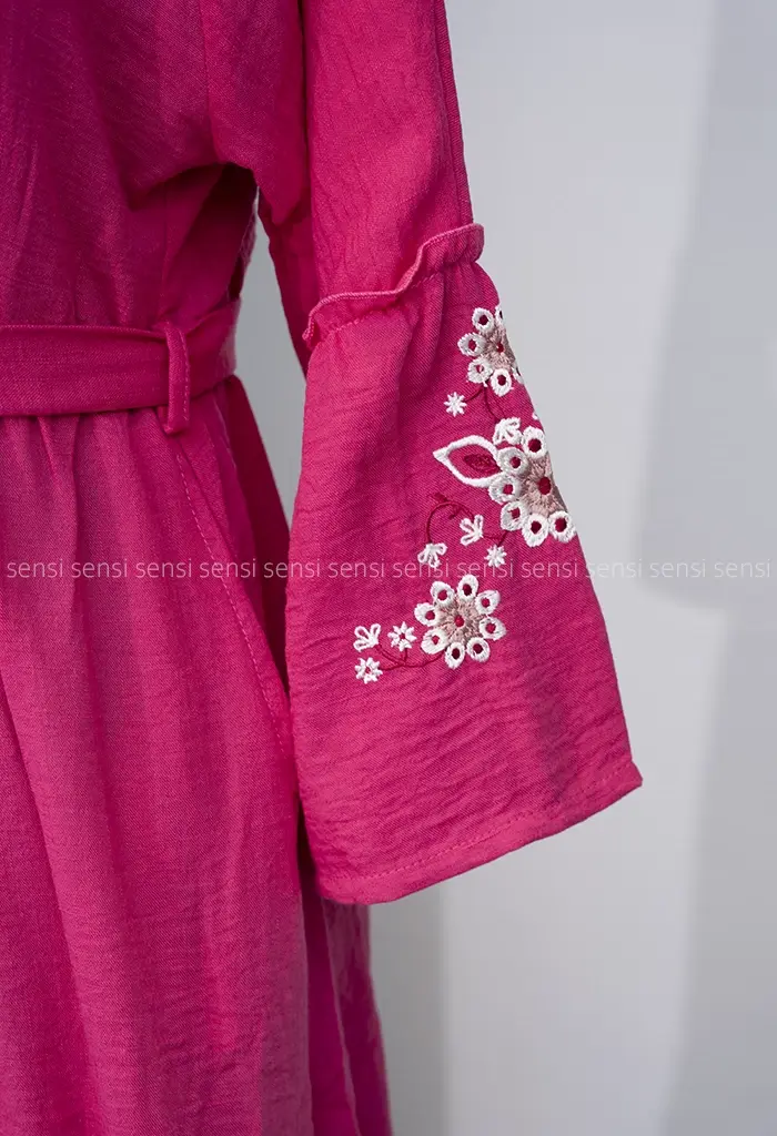 پیراهن لینن گلدوزی @کد1002520