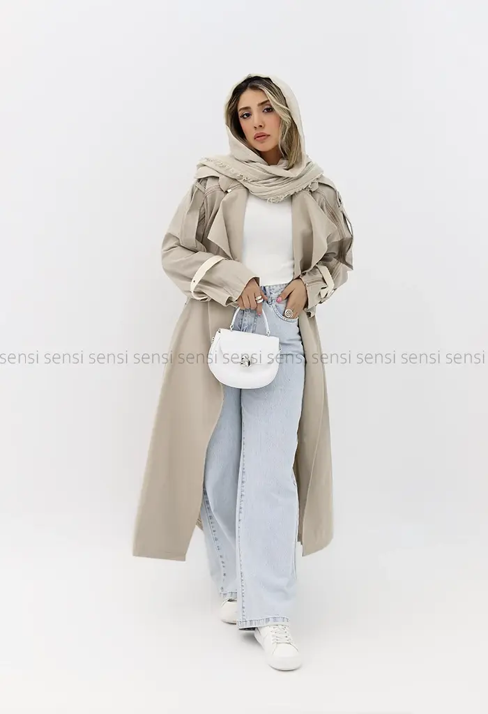 مانتو لینن سرشانه زیپ کد1002627