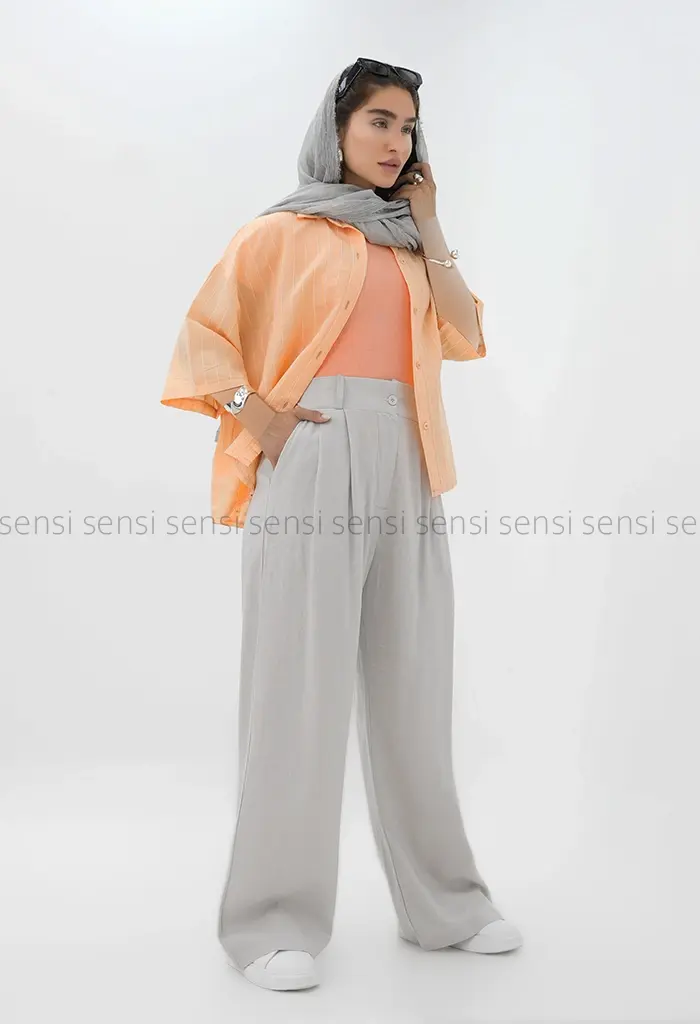 شلوار بگ لینن پیله کد1004052