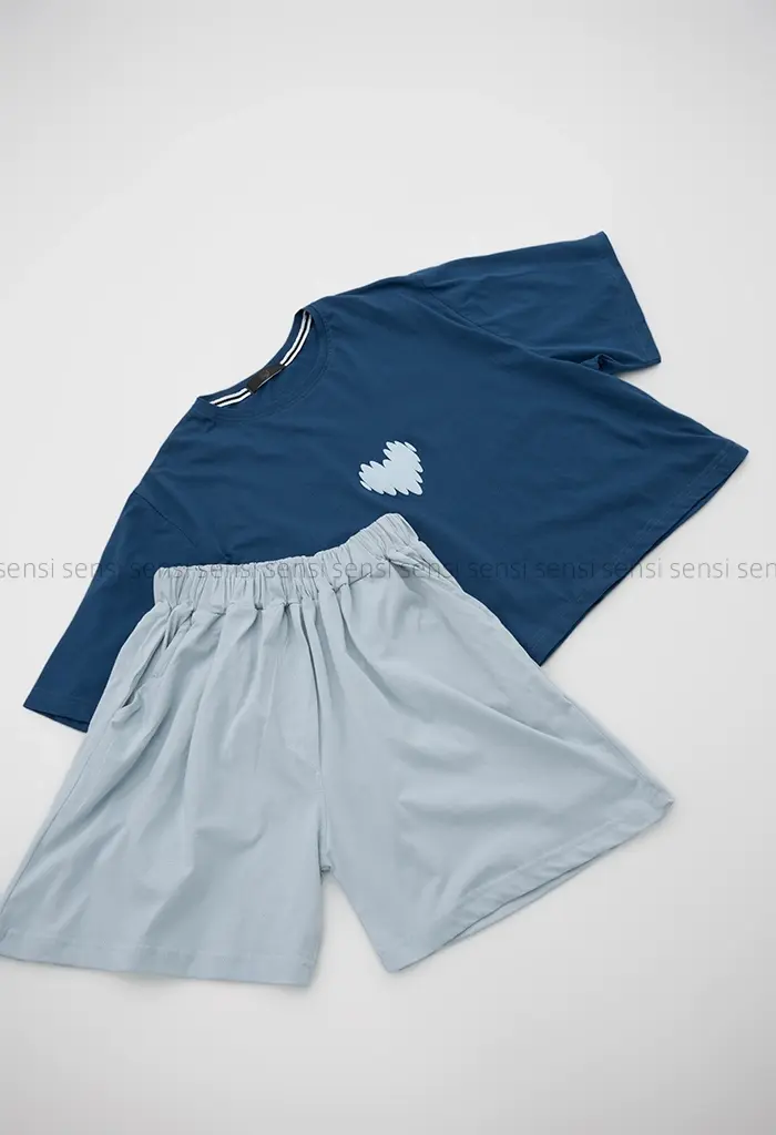 ست کراپ شلوارک قلب کد1004061