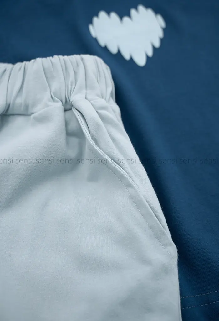 ست کراپ شلوارک قلب کد1004061