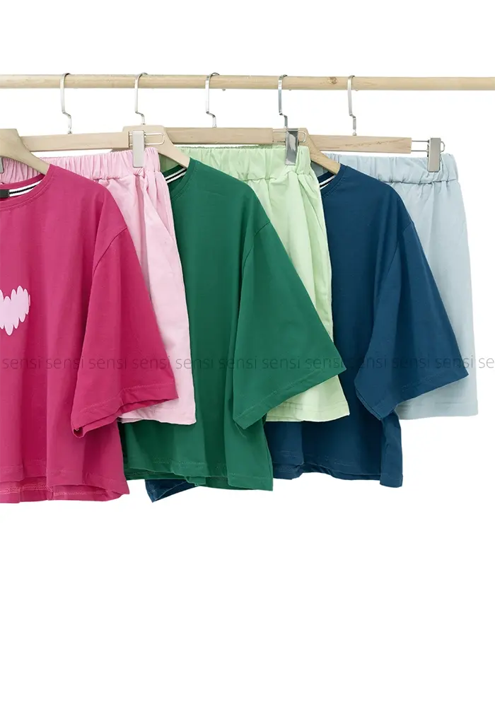 ست کراپ شلوارک قلب کد1004061