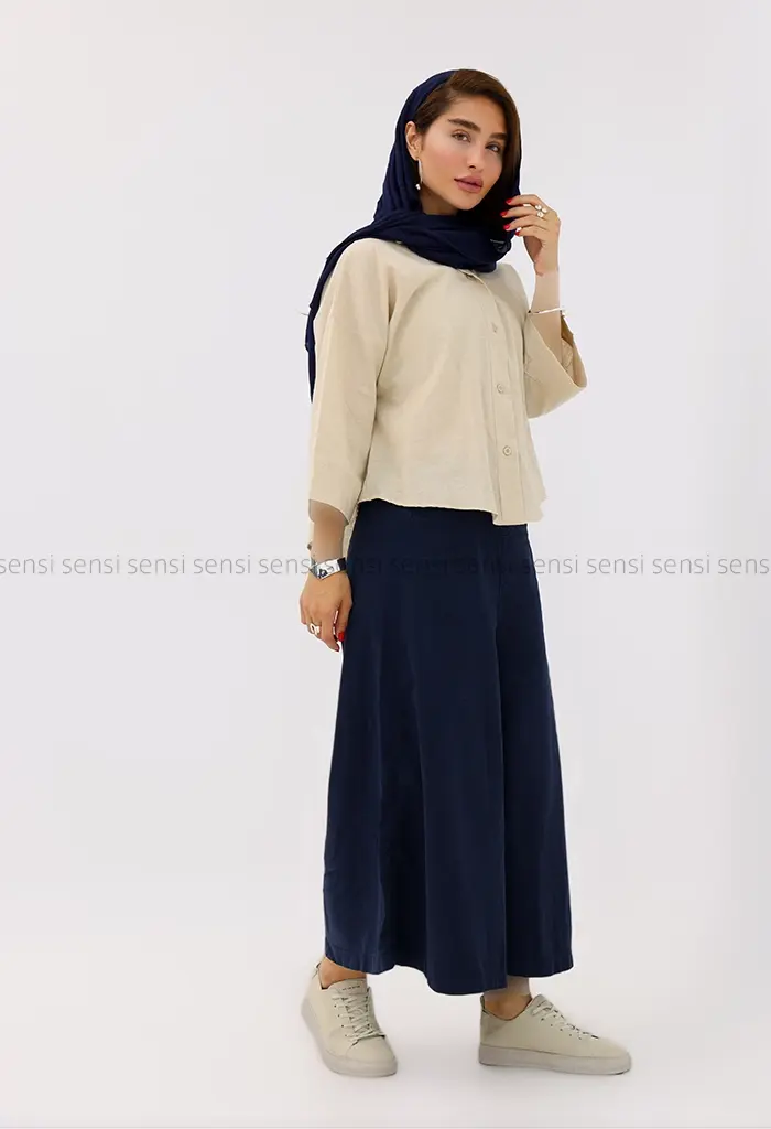 دامن شلواری کتان سیلک کد1004165