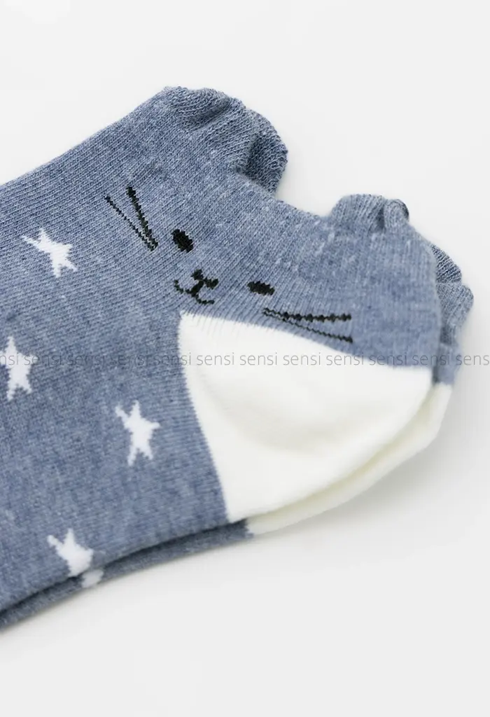 جوراب گربه گوش دار پنبه کد1004142