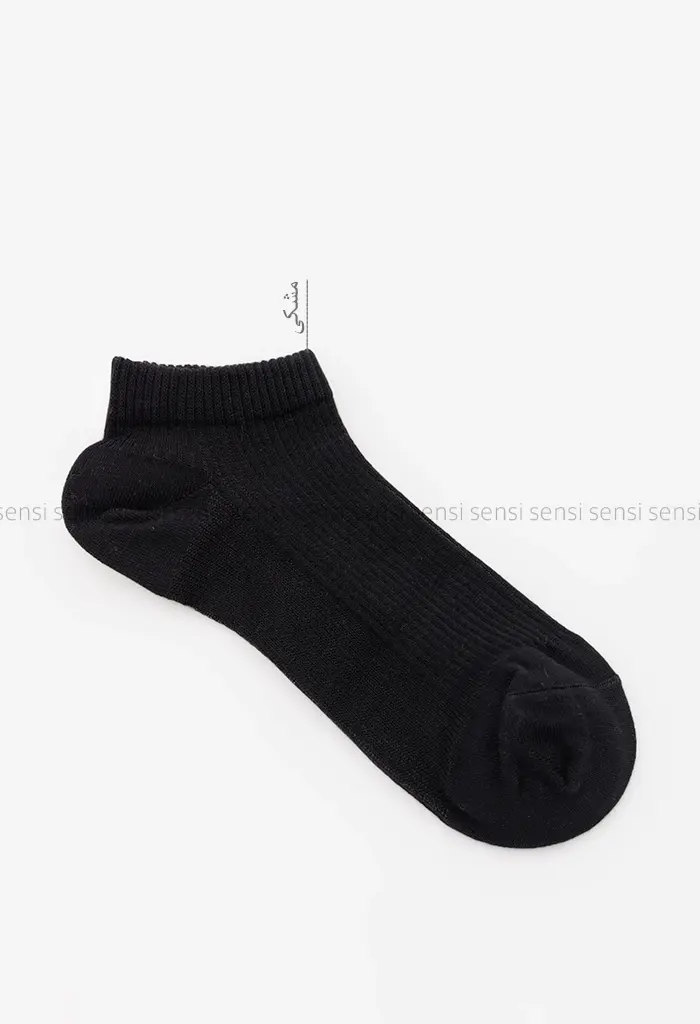 جوراب مچی ساده مشکی پنبه کد1004160