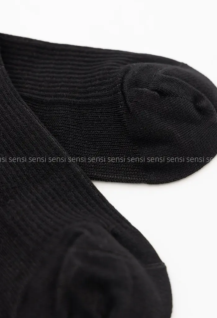 جوراب مچی ساده مشکی پنبه کد1004160