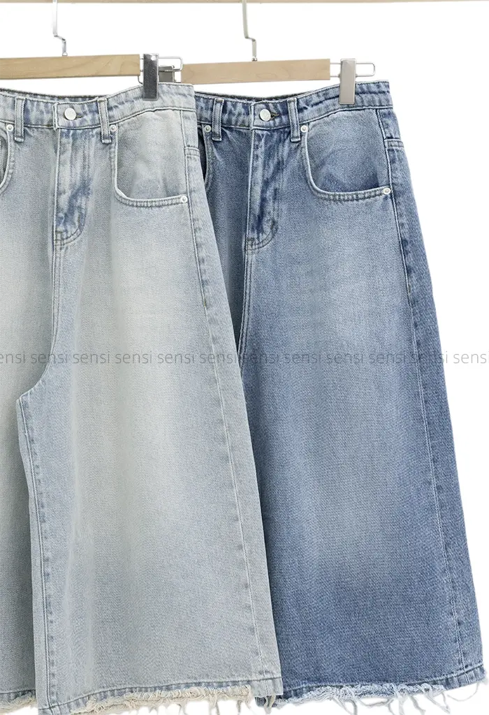 شلوارک جین واید قد 80کد1004174