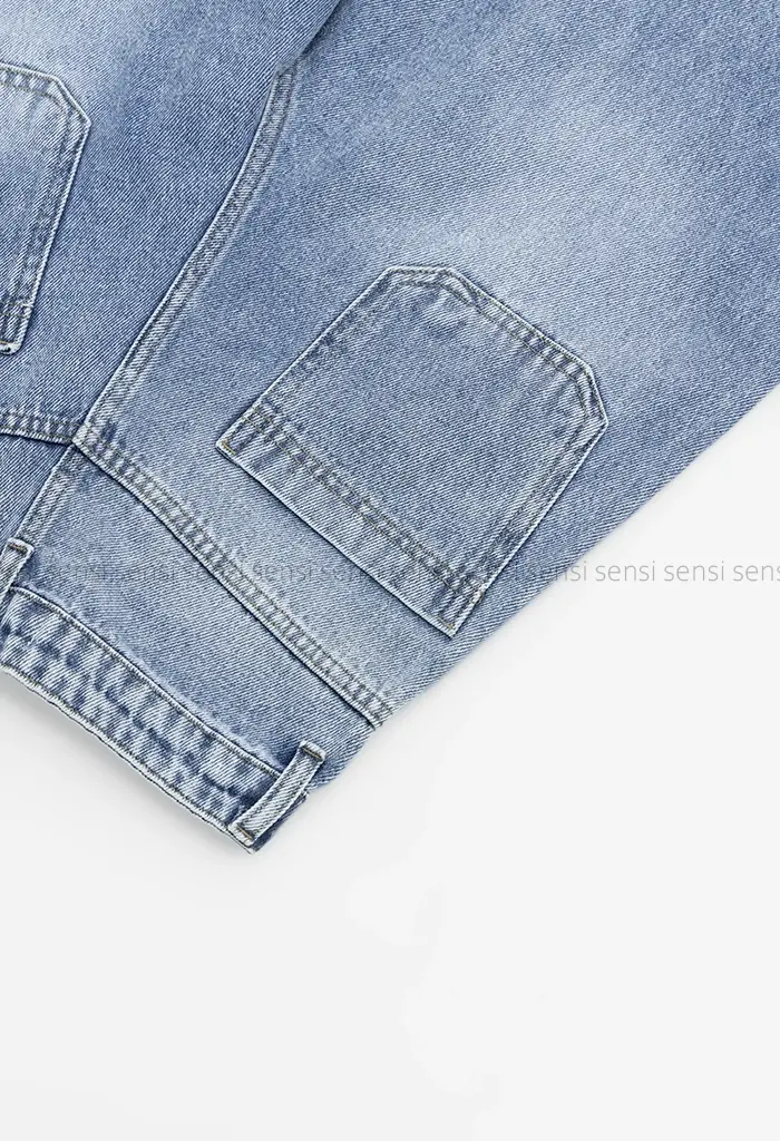 شلوارک جین واید قد 80کد1004174