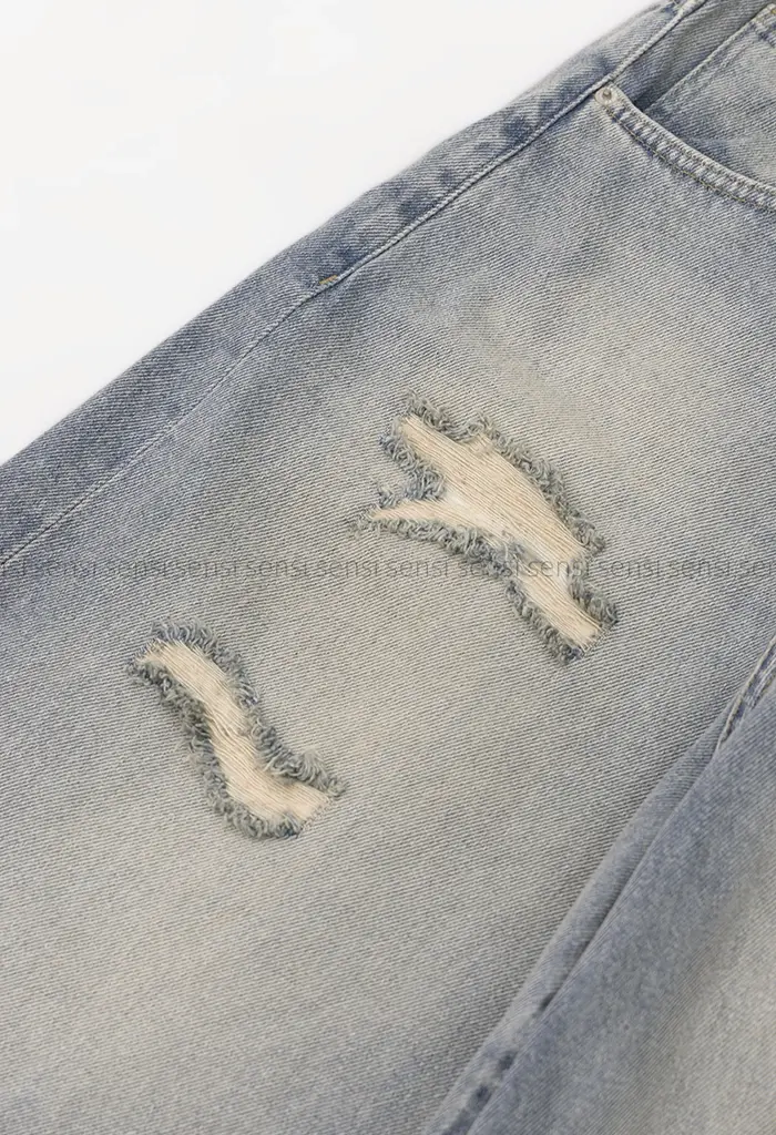 شلوارک جین واید زاپ دارکد1004173