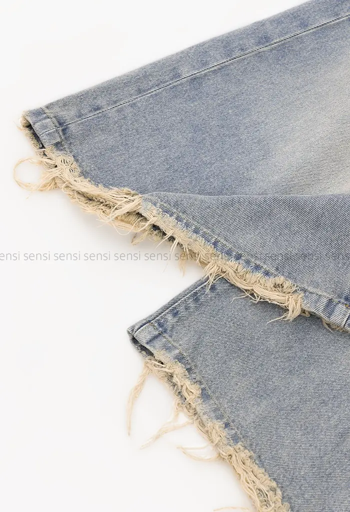 شلوارک جین واید زاپ دارکد1004173