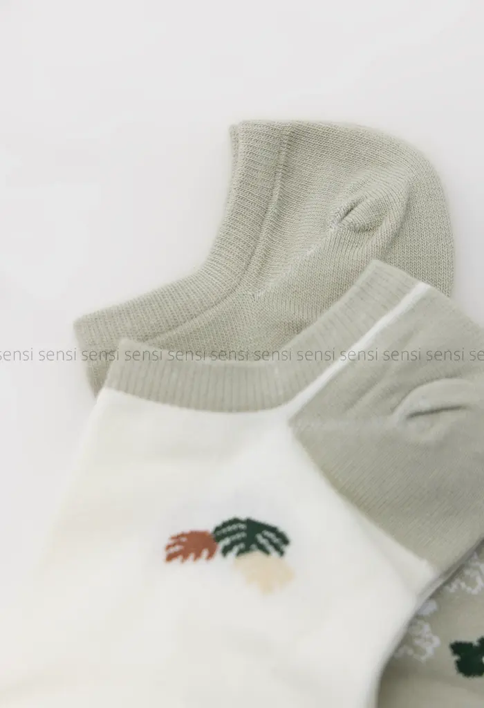 جوراب طرح گل پنبه کد1004137