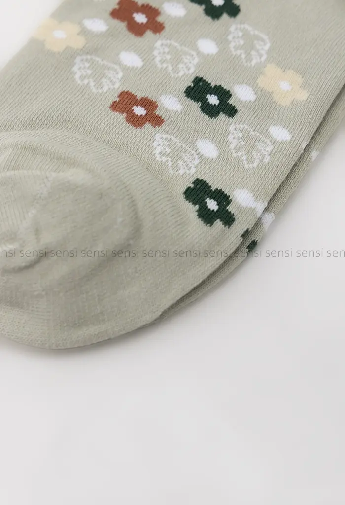 جوراب طرح گل پنبه کد1004137