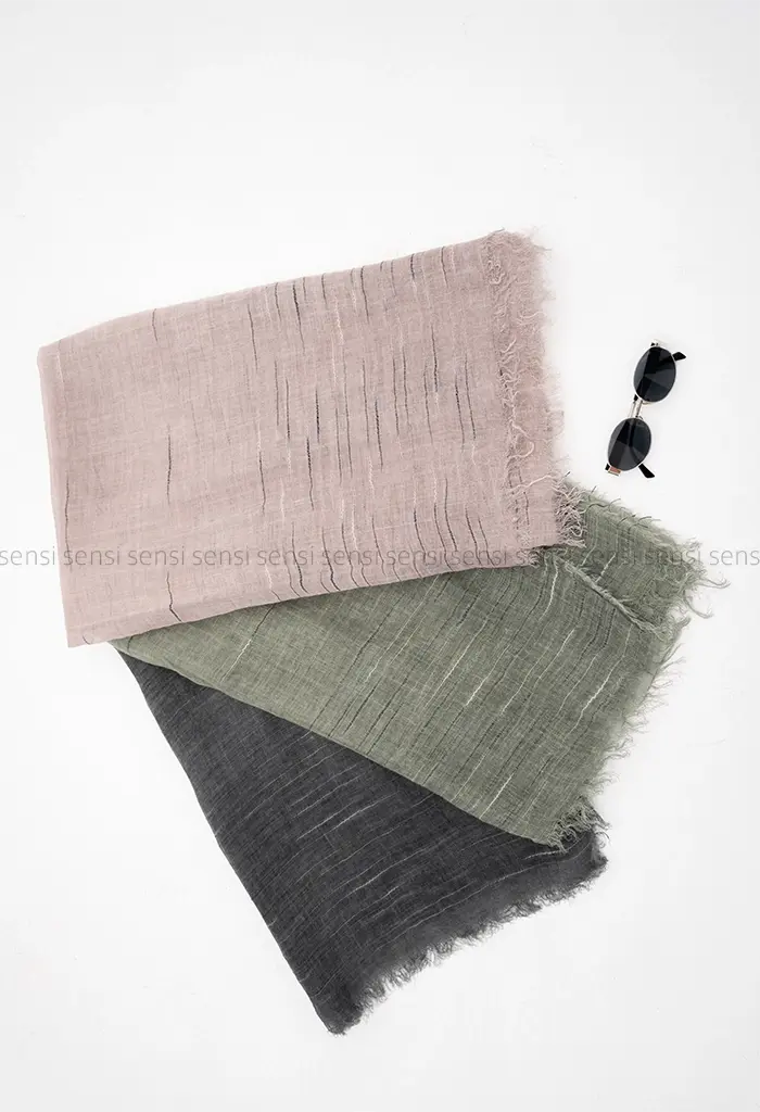 شال نخی لینن خطی کد1004219