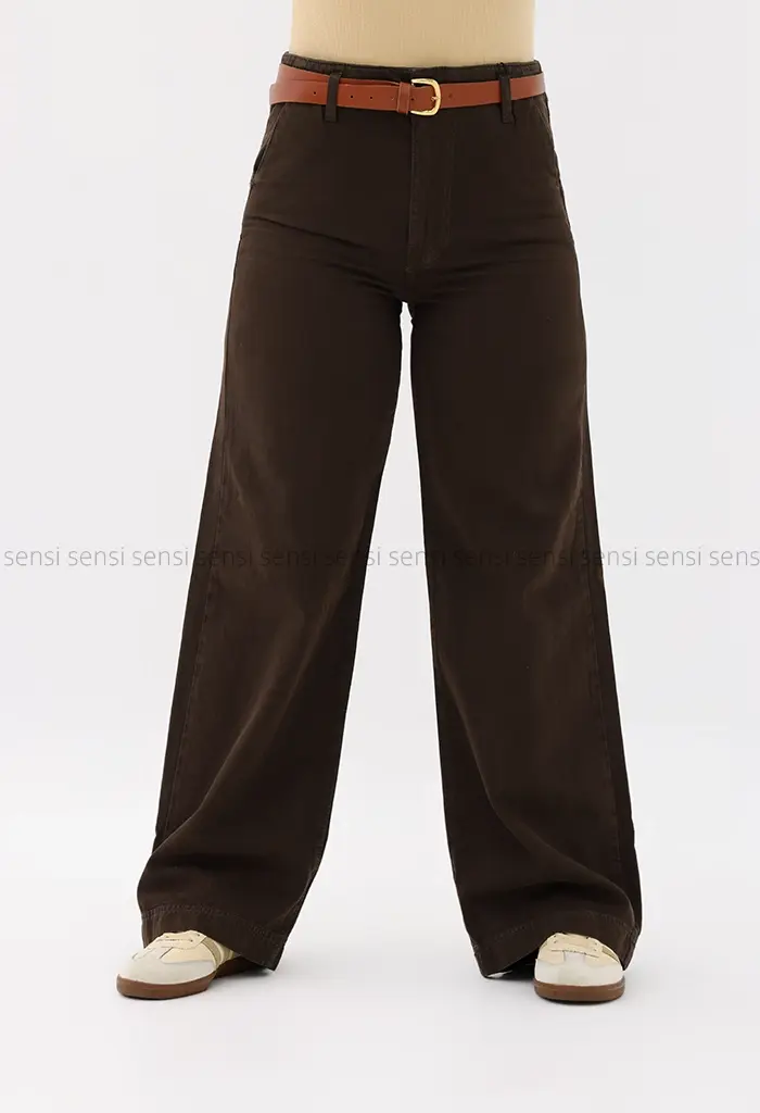 شلوار جین وایدکمربندی@کد1004233