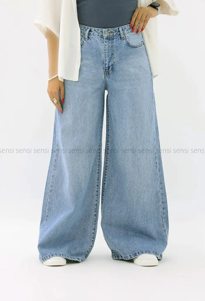 شلوار جینlong wideleg کد1004236