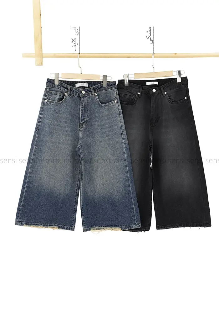 شلوارک جین واید فول بگ کد1004238