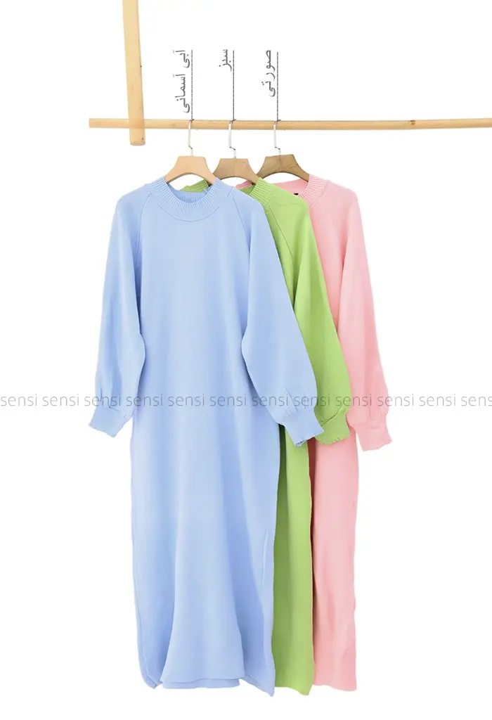 پیراهن بافت آستین رگلان کد1004261