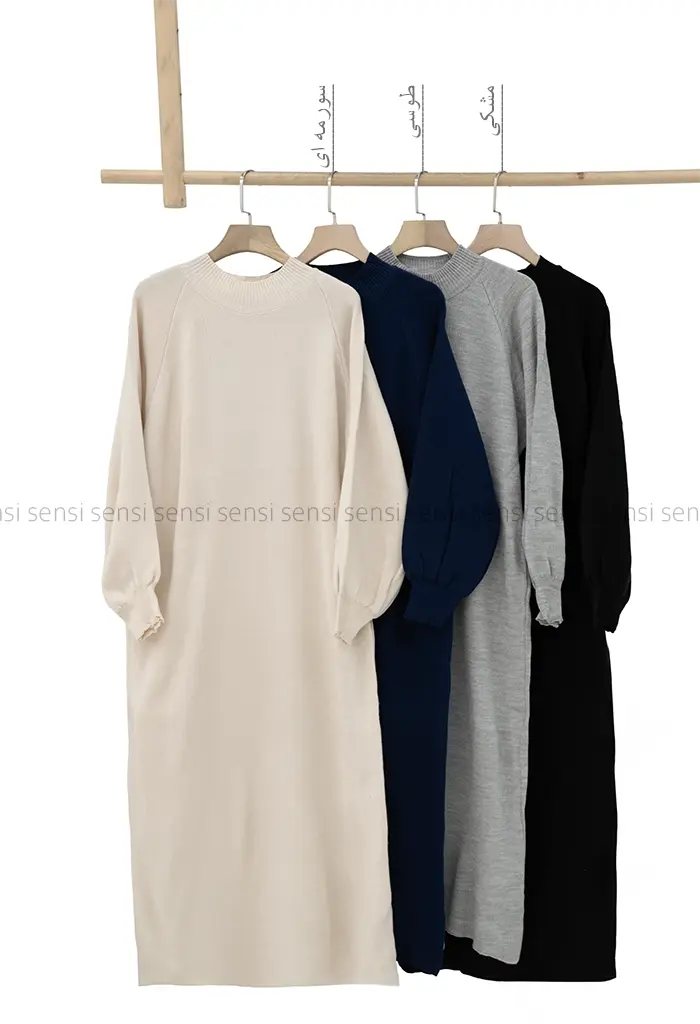 پیراهن بافت آستین رگلان کد1004261