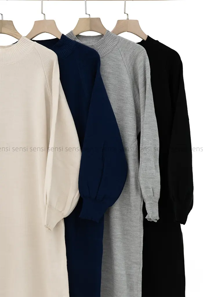 پیراهن بافت آستین رگلان کد1004261