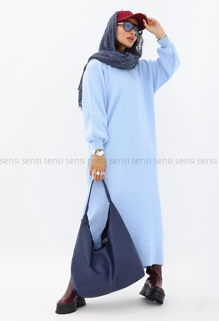 پیراهن بافت آستین رگلان کد1004261