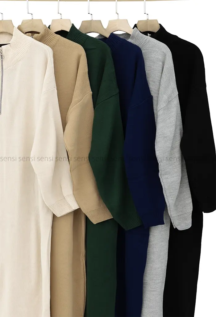 پیراهن بافت جلو زیپ کد1004263