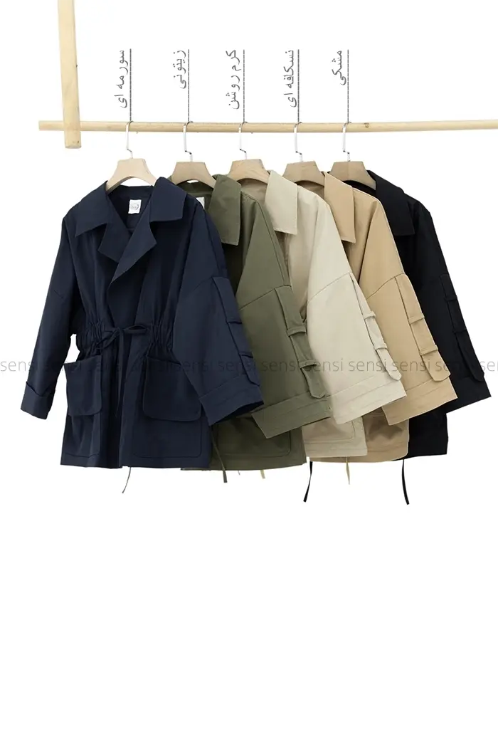 بارانی کمرکش کتان کد1004289